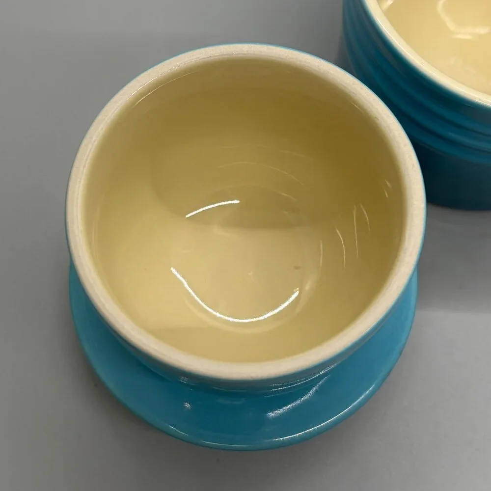 Le Creuset Stoneware Butter Bell Crock (discontinued) Caribbean Blue/Teal Ombré - Picture 5 of 9